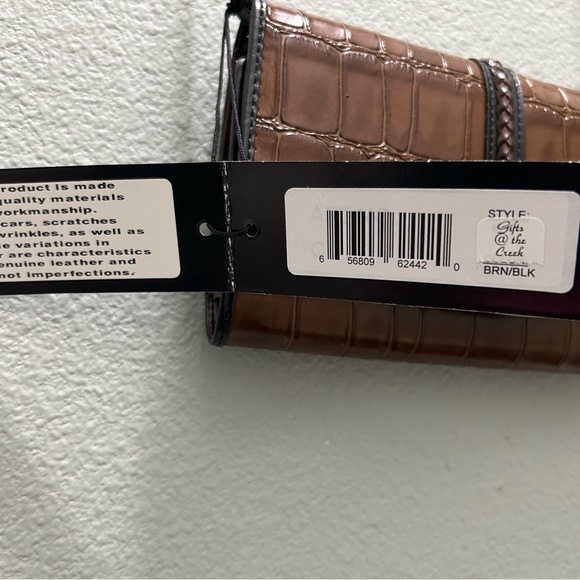 NWT. M.C Brighton Brown & Black Croc-Embossed Crossbody Purse. - Picture 15 of 16